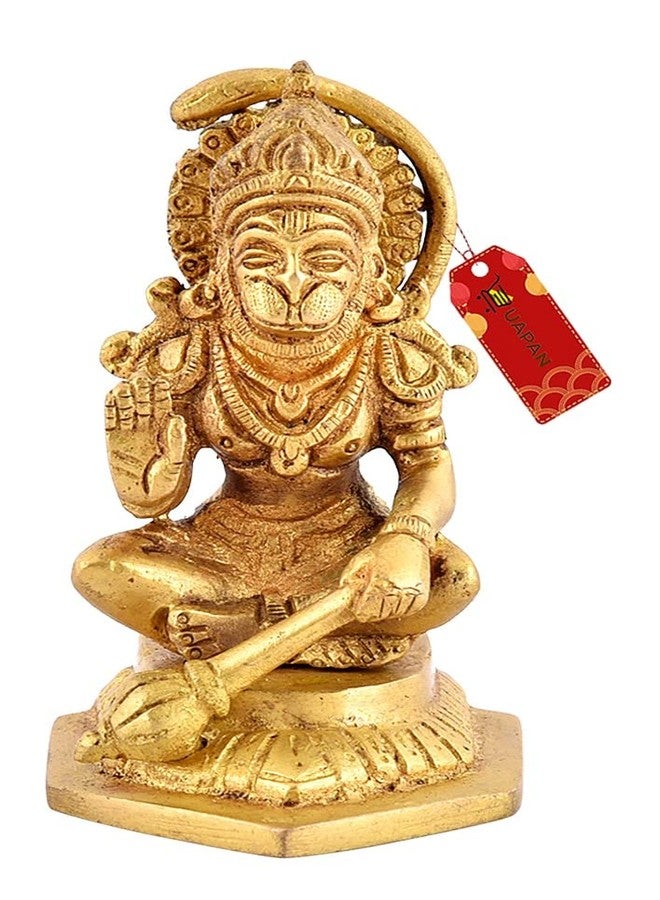 UAPAN Brass Idol Murti I Pooja Poojan Temple Daily Worship 100% Brass Material (Medium, Hanuman Ji) - Image 1